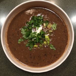 mild black bean soup